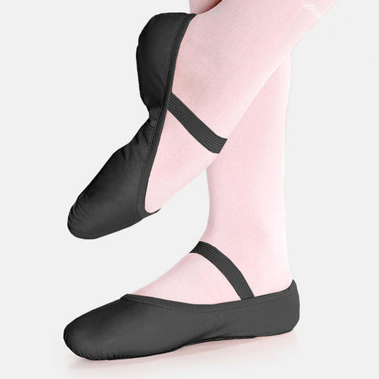 NEW Ballet Shoes So Danca SD69S Black Toddler Sizes Stretch Leather Single Strap Full Sole