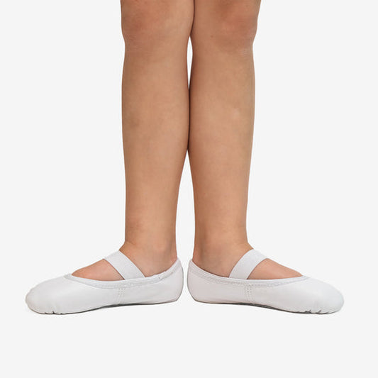 NEW Ballet Shoes So Danca SD69S White Toddler Sizes Stretch Leather Single Strap Full Sole