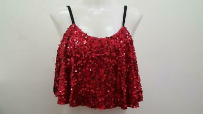 Pre-Owned Costume Top Medium Child Black Balera SQ8386 Jazz Tap Clogging Sequin
