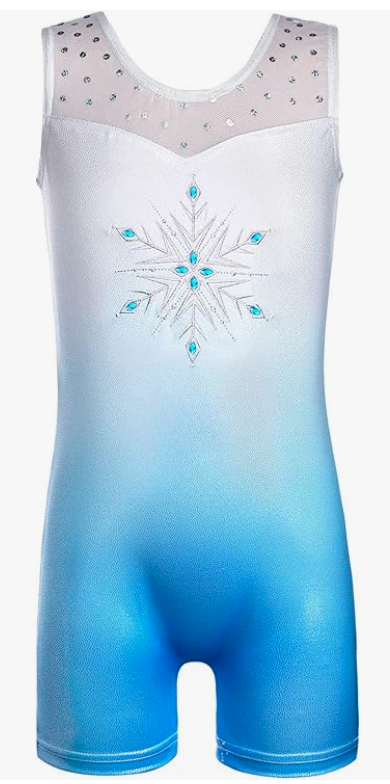 Pre-Owned Gymnastics Biketard Hoziy Snowflake Sparkle