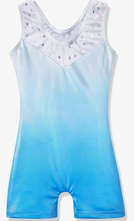 Pre-Owned Gymnastics Biketard Hoziy Snowflake Sparkle