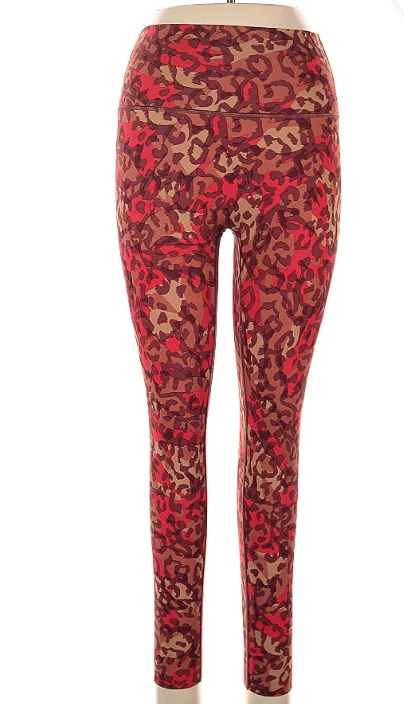 Pre-Owned Leggings XS Adult Aerie Red Leopard High Waist High Quality Jazz