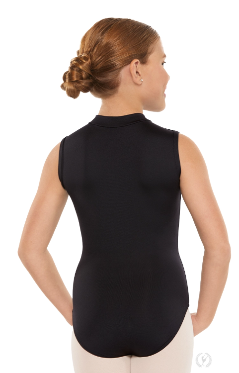 Pre-Owned Leotard Eurotard 44518C Small Adult Black Mock Neck Zip Up Ballet