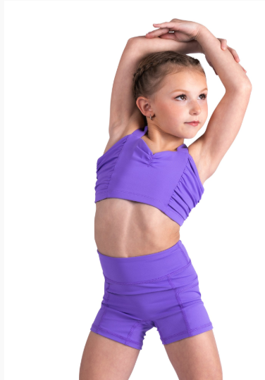 New Crop Top Danz N Motion 26304C Leighton Shirred Sides Sweetheart Neck Convention Wear Jazz
