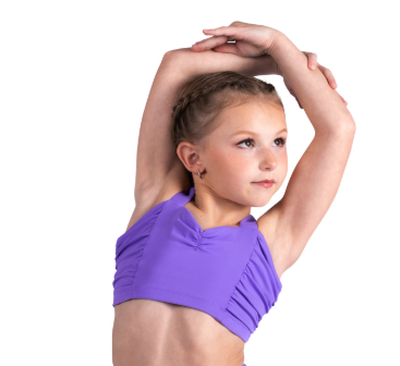 New Crop Top Danz N Motion 26304C Leighton Shirred Sides Sweetheart Neck Convention Wear Jazz