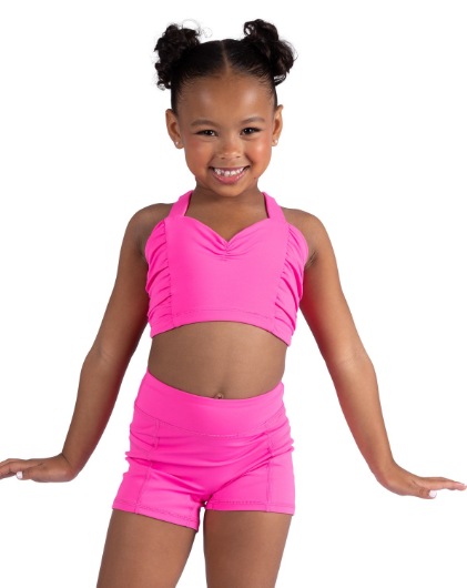 New Crop Top Danz N Motion 26304C Leighton Shirred Sides Sweetheart Neck Convention Wear Jazz