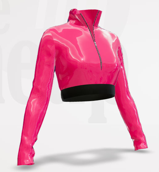 Pre-Owned Costume Crop Top Jacket The Line Up  Hot Pink Black Hip Hop Jazz