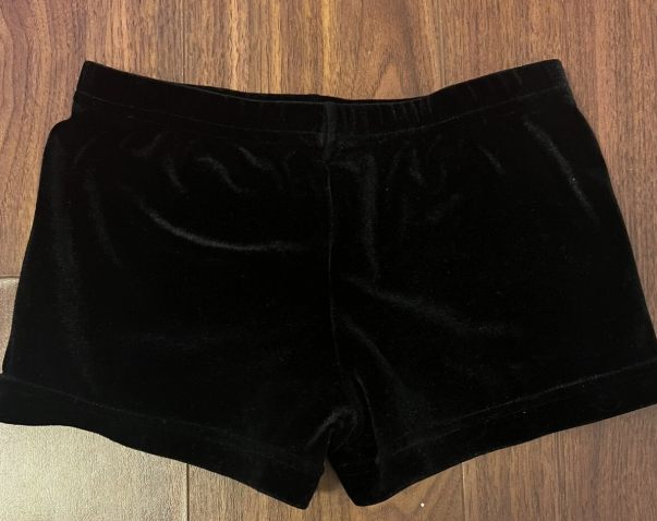 Pre-Owned Gymnastics Shorts Int Child 6x-7 Black Velvet Motionwear Acro Jazz