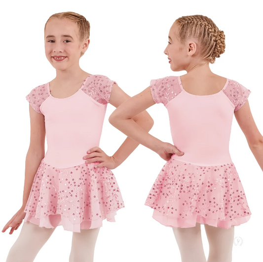 New Leotard Dress Eurotard 05250C Sparkle Short Sleeve Ballet Tap