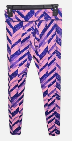 Pre-Owned Leggings Iviva Pink Purple Chevron Large Child Jazz Gymnastics