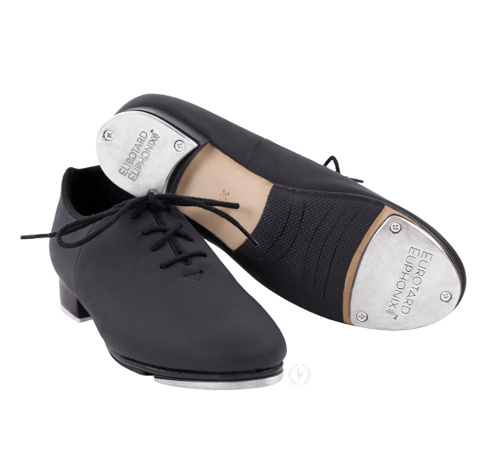 New Tap Shoes Eurotard Toro Child & Youth Sizes in Black Oxford Leather