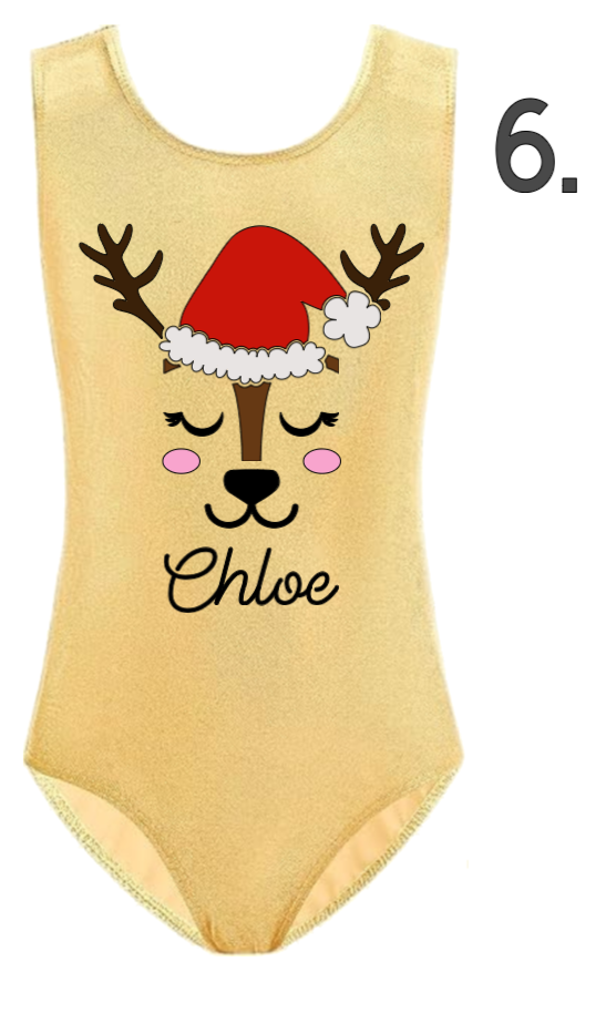 Custom Christmas Leotards - Design 6 Reindeer