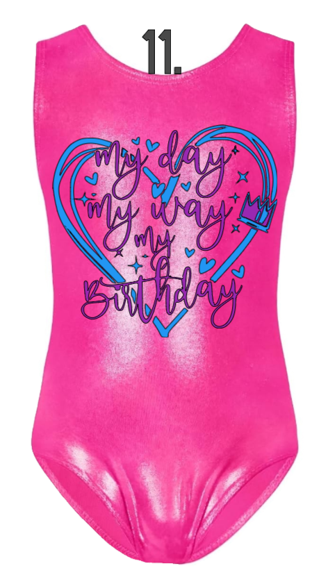 Custom Birthday Leotards - Design 11 Birthday Heart