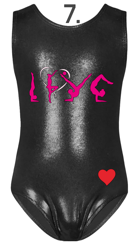 Custom Valentine Leotards - Design 7 Love Gymnasts