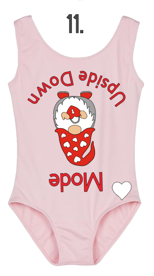 Custom Valentine Leotards - Design 11 Upside Down Gnome