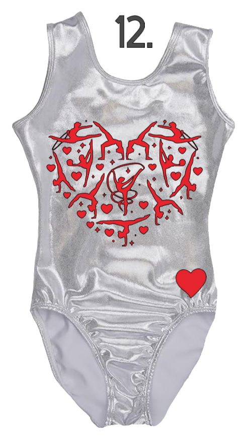 Custom Valentine Leotards - Design 12 Gymnast Heart
