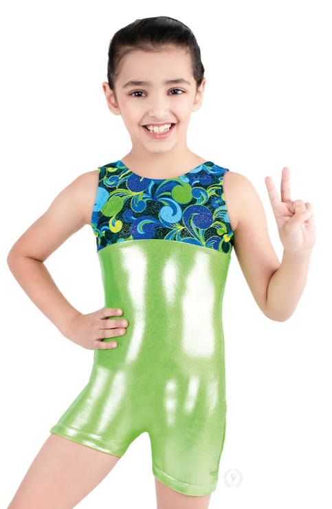 New Biketard Eurotard 29551 Metallic Gymnastics Tank Child Sizes