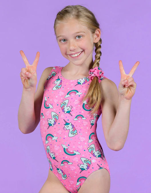 NEW Leotard Destira Unicorn Magic Child XL Pink Tank Tumbling Acro