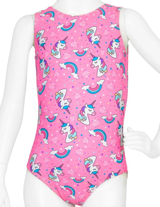 NEW Leotard Destira Unicorn Magic Child XL Pink Tank Tumbling Acro