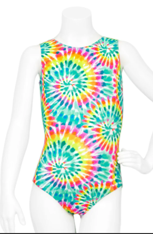 NEW Leotard Destira Free Spirit Adult Large Tie Dye Tank Open Back Tumbling Acro