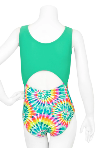 NEW Leotard Destira Free Spirit Adult Large Tie Dye Tank Open Back Tumbling Acro