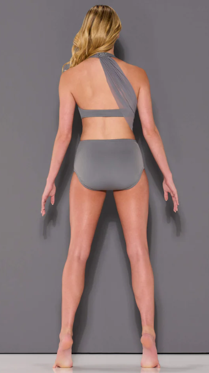 Pre-Owned Costume Medium Adult Gray Kelle Sheer Contemporary Jazz Modern