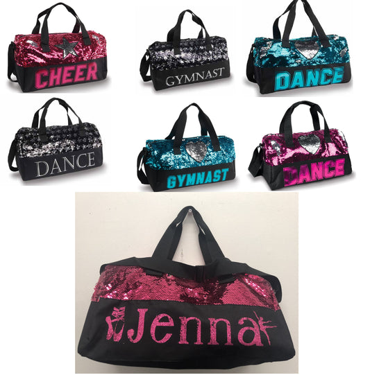 Personalized Sequin Duffle Gymnastics Cheer or Dance