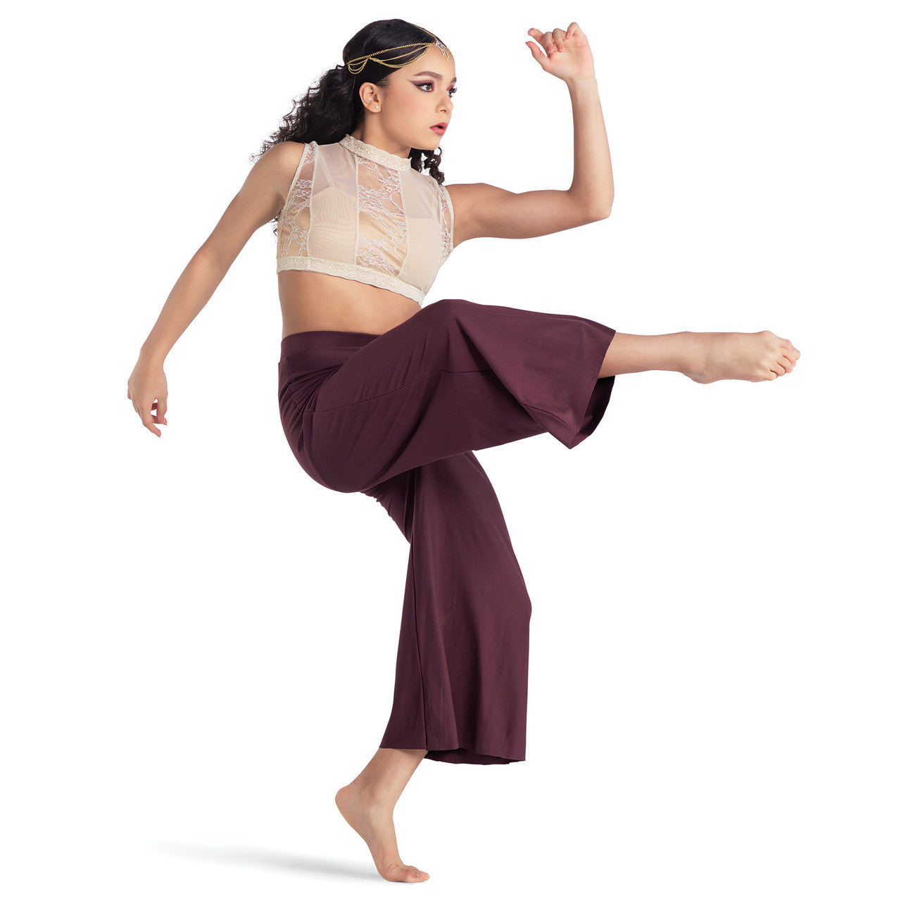 Pre-Owned Costume Pants 10th House TH22050 Burgundy Medium Child Contemporary Jazz Acro