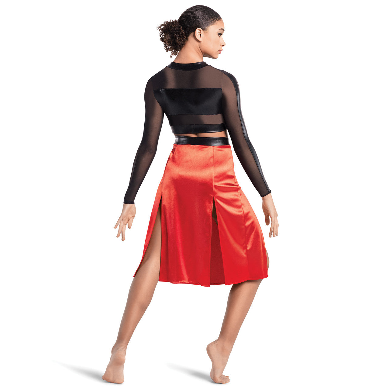 Pre-Owned Costume Large Adult Red 10th House TH23150 Jazz Lyrical Contemporary 2 pc Long Sleeve Skirt