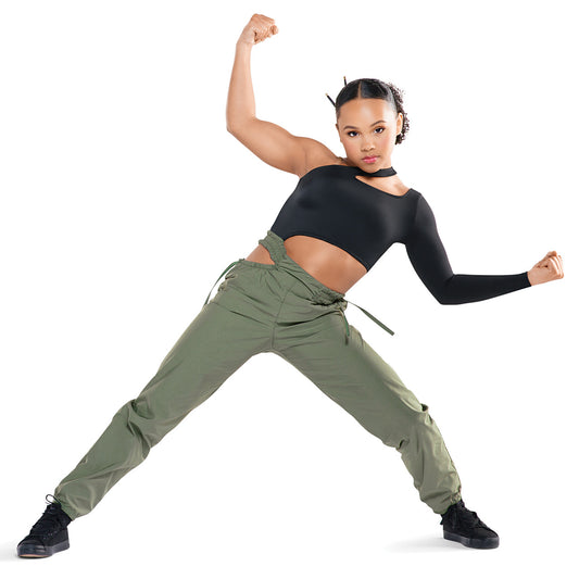 Pre-Owned Costume Medium Adult Green 10th House TH25259 Jazz Hip Hop Contemporary 2 pc Pants One sleeve
