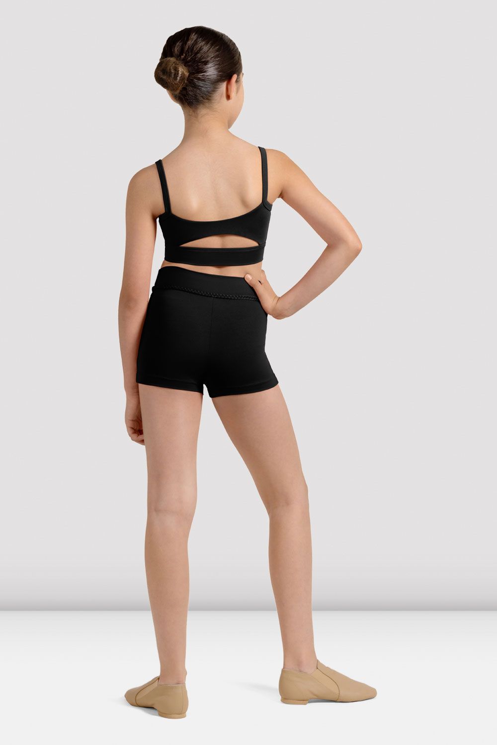 Pre-Owned Crop Top Bloch Sports Bra Black Large Child 12 Keyhole Back