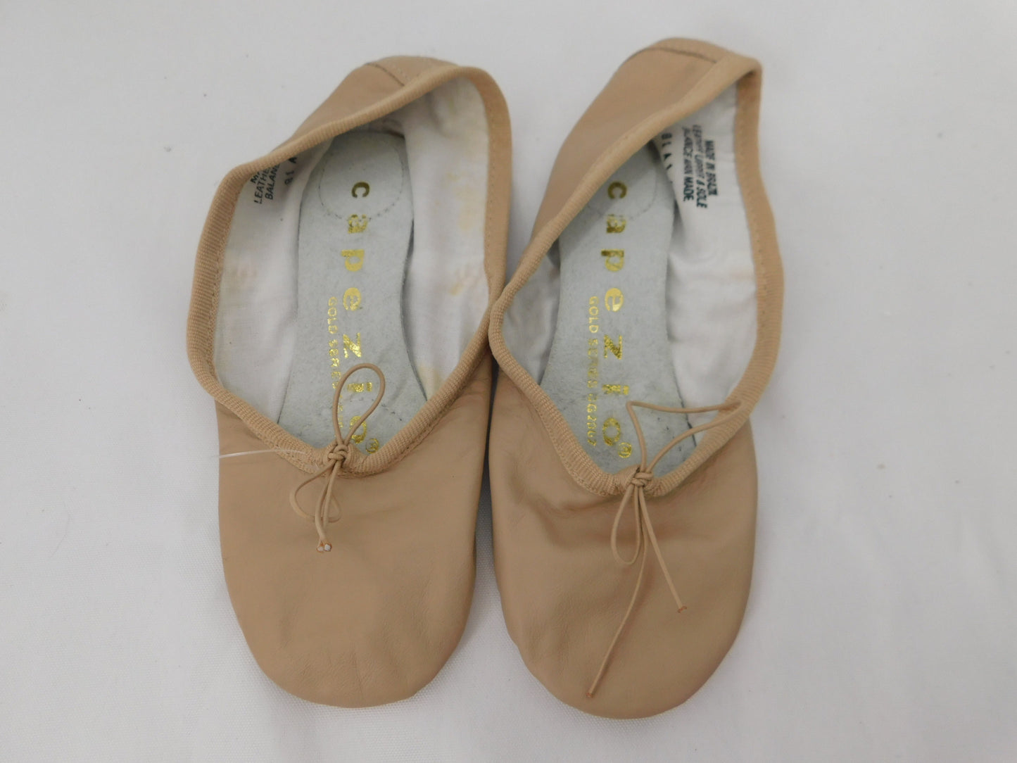 Pre-Owned Ballet Shoes Capezio Big Kid 4.5N Tie Drawstring Leather  Split Sole