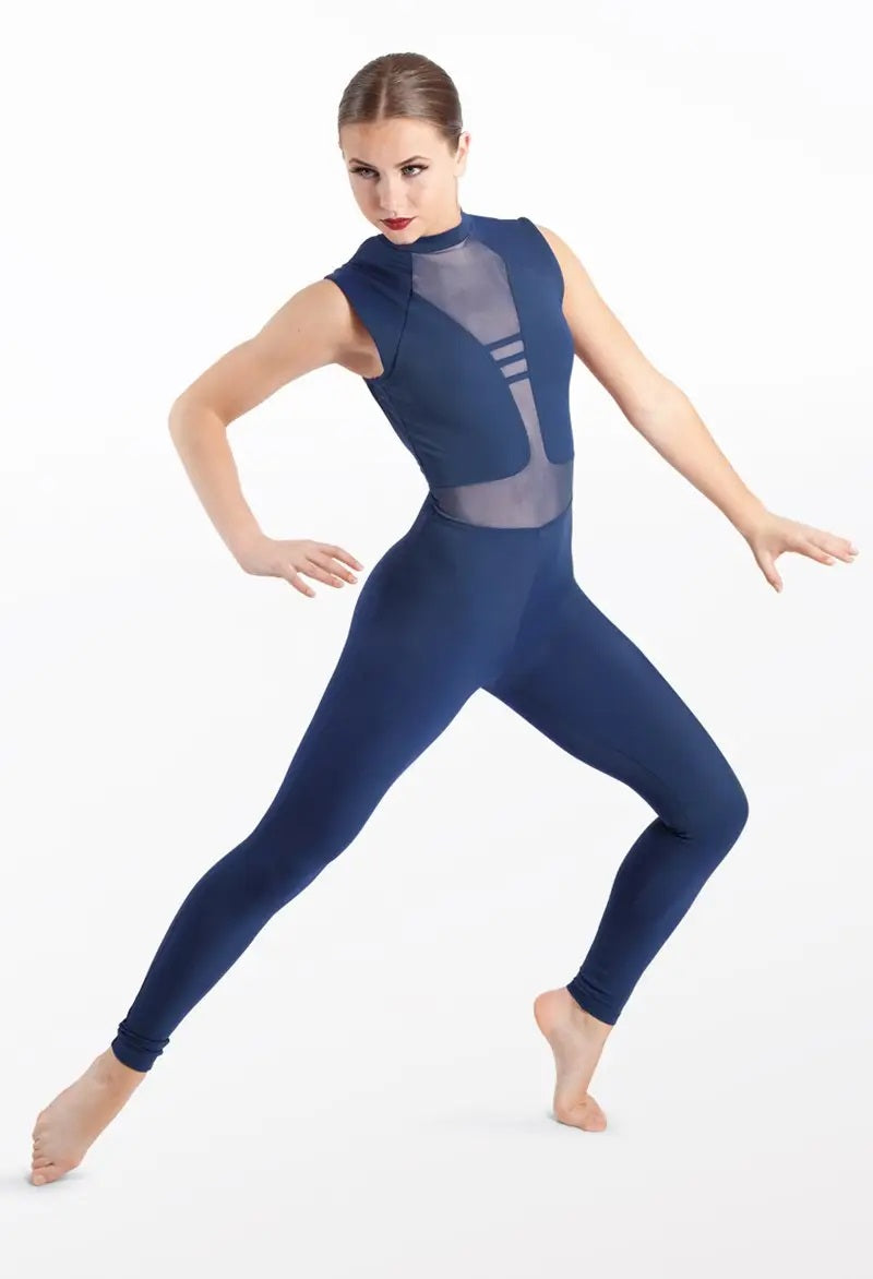 Pre-Owned Costume Weissman  MT12258 Small Adult Blue Jumpsuit Jazz Rhinestones