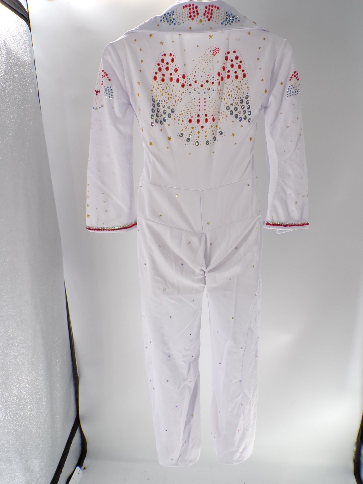 Pre-Owned Costume Elvis   Large Child White Jumpsuit Jazz Tap Rhinestones Elvis