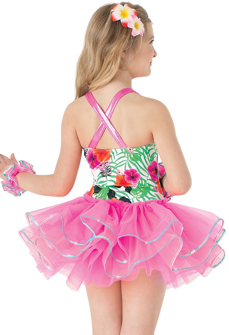 Pre-Owned Costume Weissman  9841 Medium Child Pink Tutu Jazz Sequin Hula