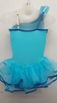 Pre-Owned Costume Large Child Blue Curtain Call E1070 Tap Jazz Musical Theater Sequin Ruffles Dress