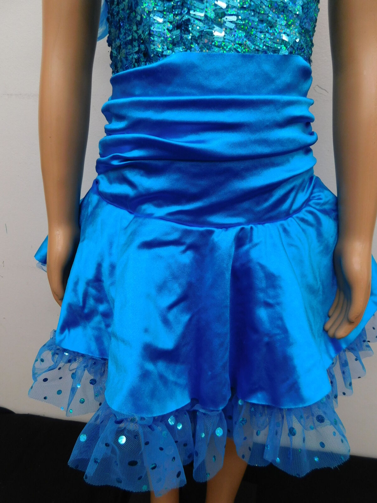 Pre-Owned Costume Curtain Call  E1231 Medium Child Turquoise  Jazz
