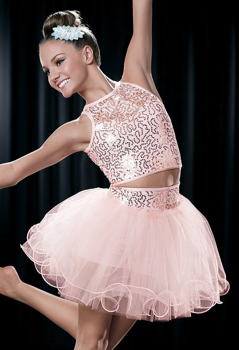 Pre-Owned Costume Weissman  8526 Small Adult Periwinkle  2pc Top & Tutu Contemporary Sequins
