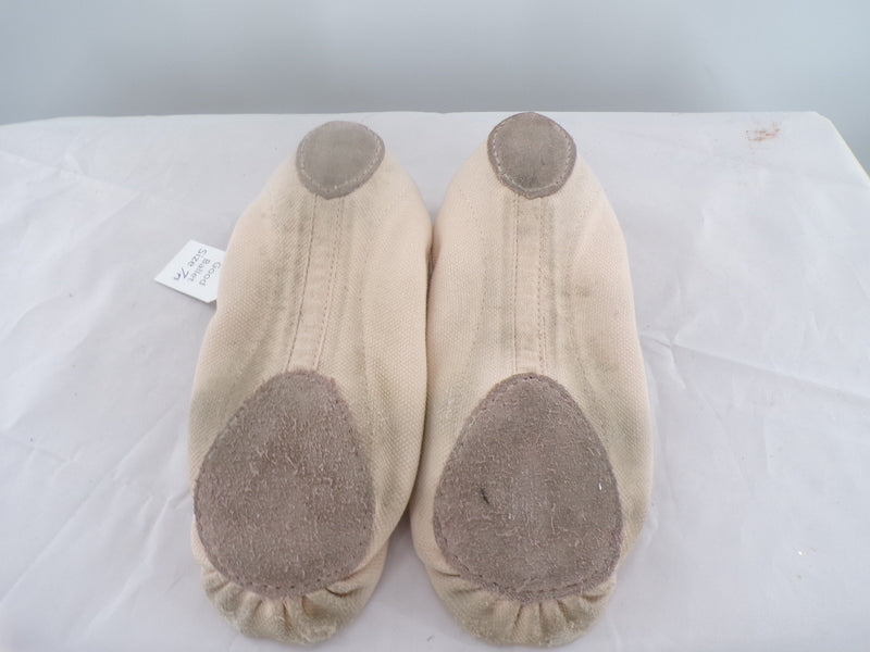 Pre-Owned Ballet Shoes Generic Adult 7M No Tie Leather Cross Straps Split Sole