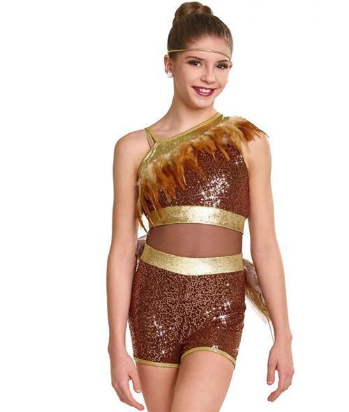 Pre-Owned Costume Curtain Call  E2133 Small Adult Brown  Jazz