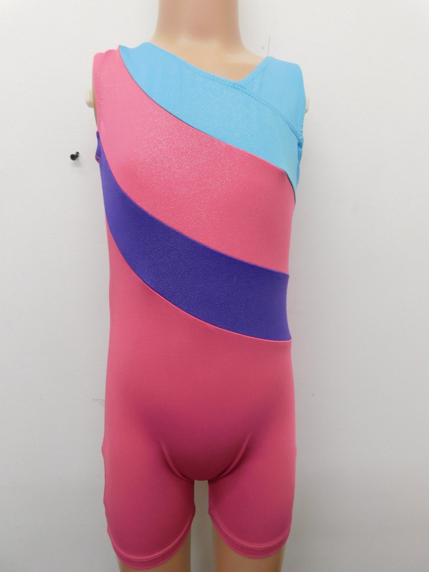 Pre-Owned Biketard No Tag   Large Child Pink  Acro Jazz
