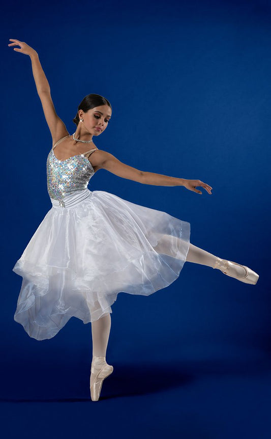 Pre-Owned Costume Large Adult White ArtStone 29119 Ballet Pointe YAGP Snow Queen Tutu Sequin