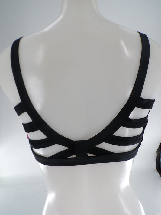 Pre-Owned Crop Top Balera  MT9042 Small Adult Black  Jazz Cheer