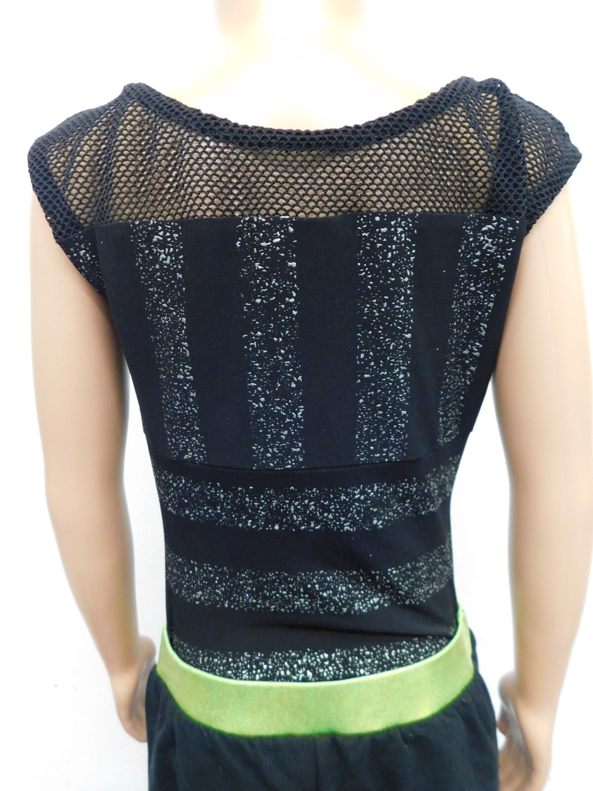 Pre-Owned Costume AWCT  12864 Medium Child Black Jumpsuit Hip Hop Glitter