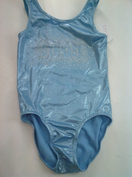 Pre-Owned Leotard Q Large Child Lt Blue  Acro Tumbling