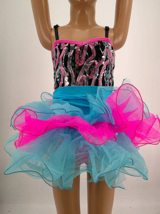 Pre-Owned Costume Gallery  15326 Small Child Pink Fringe Jazz Sequin 1