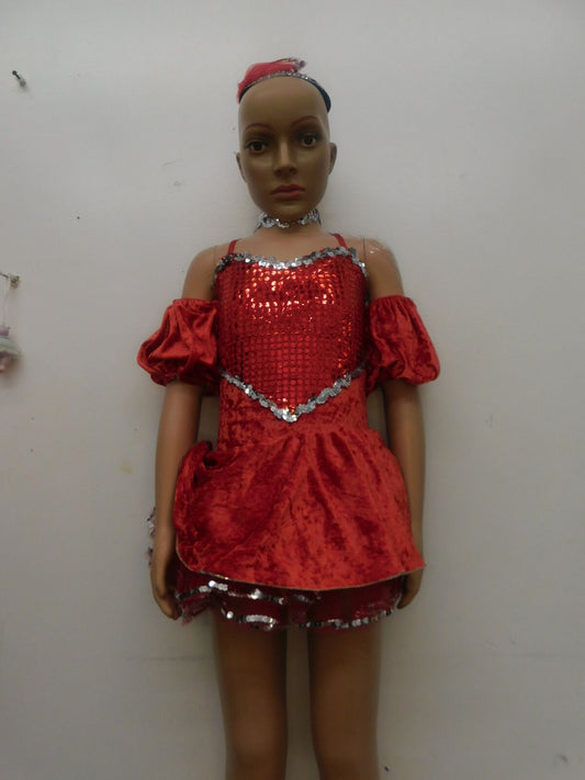 Pre-Owned Vintage Costume Costume Gallery   Medium Child Red  Jazz Tap Sequins