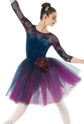 Pre-Owned Costume Weissman 10268 Small Adult Navy Purple Romantic Tutu Ballet YAGP