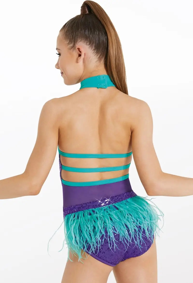 Pre-Owned Costume Weissman  SQ11458 Medium Adult Yellow Feathers Jazz   Sequin