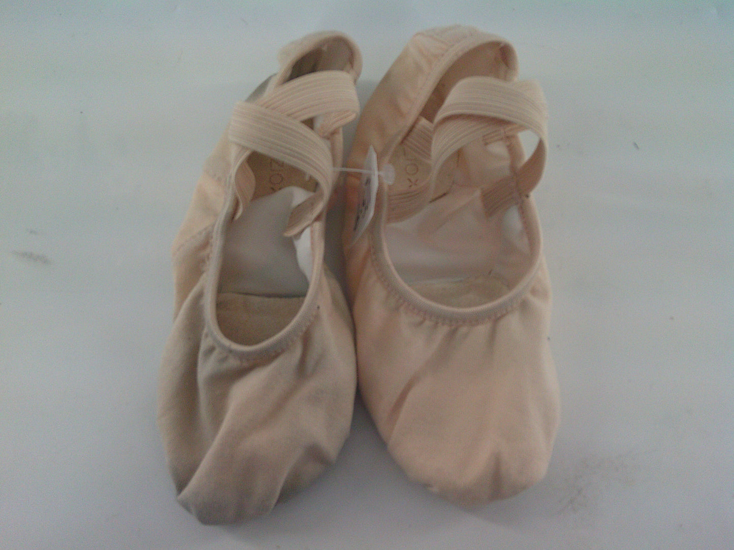 Pre-Owned Ballet Shoes Capezio Adult 6.5M No Tie Drawstring Canvas Crossing Straps Split Sole